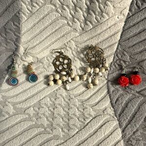 Elegant Multicolor Beaded Earrings Set